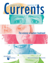 Magazine cover illustrating the faces of autism
