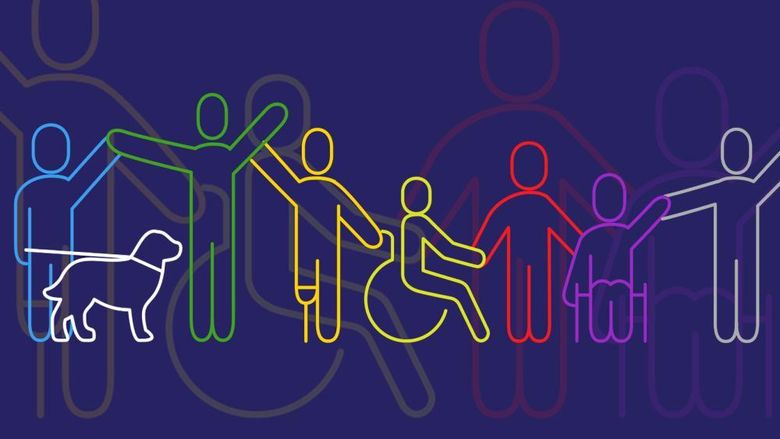 illustration of people with different disabilities