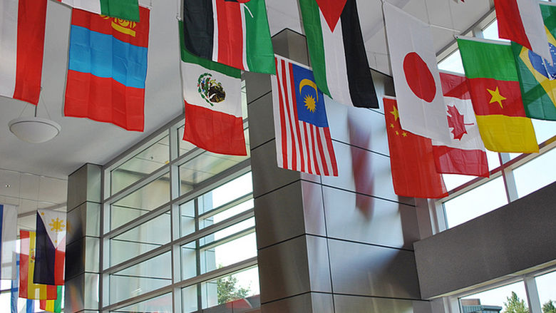 Flags in Olmsted Lobby