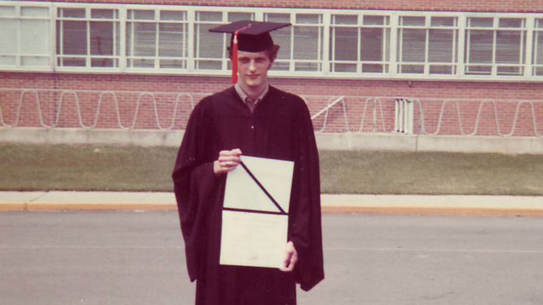 Ethan Sheets in graduation cap and gown