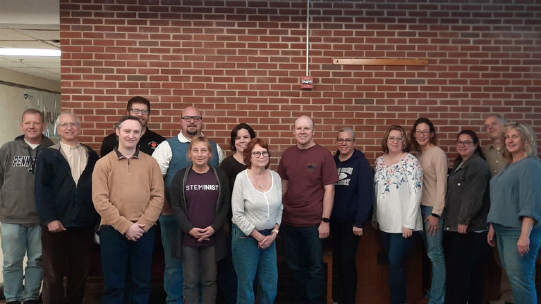 Group photo of Penn State Harrisburg faculty and area science teachers