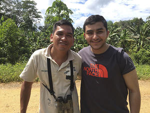 Student Mario Soliman and tour guide