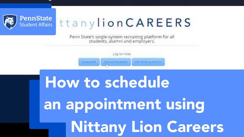 Scheduling an Appointment in Nittany Lion Careers