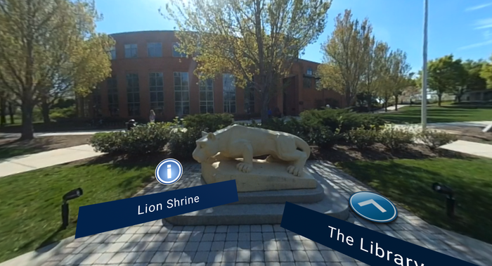 Lion Shrine in front of Library within Virtual Tour