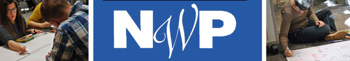 CAWP teachers and NWP logo