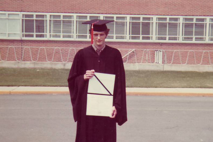 Ethan Sheets in graduation cap and gown
