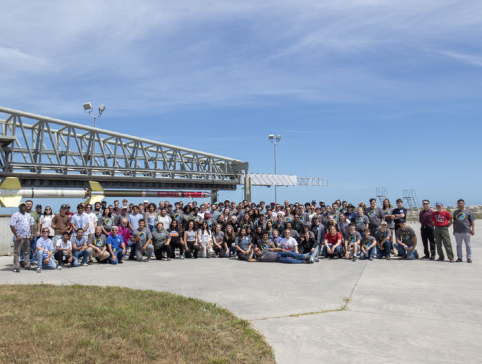 Large group photo of NASA Rock On participants 