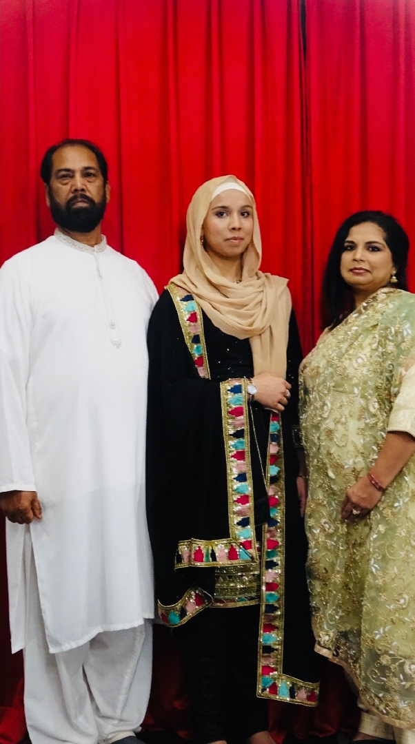 Shermeen and her parents.