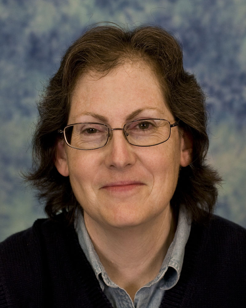 photo portrait of woman wearing glasses, collared shirt and dark sweater