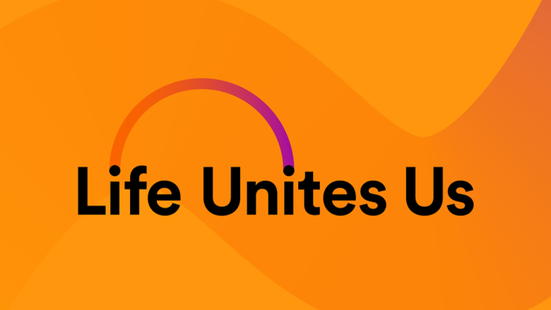 Orange logo that says "Life Unites Us"