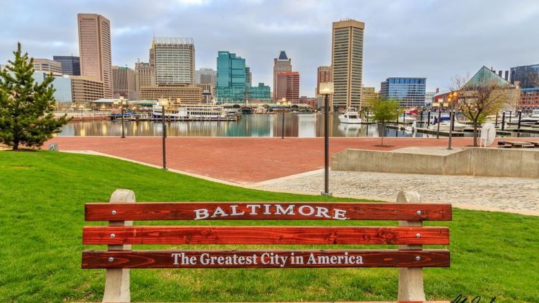 Image of downtown Baltimore - one of the cities in DOE program on climate change research