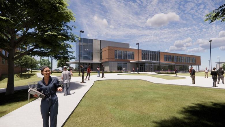 Architect's rendering of new academic building