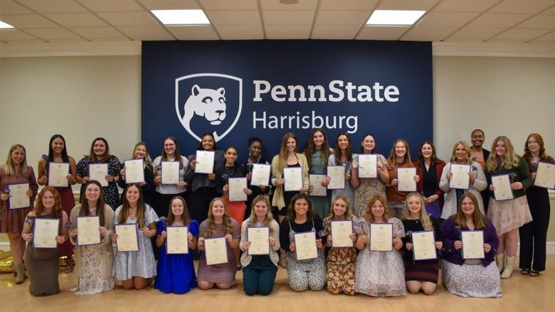 Group photo of Penn State Harrisburg Kappa Delta Pi inductees