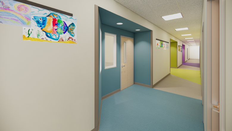 rendering of ABA clinic hallway