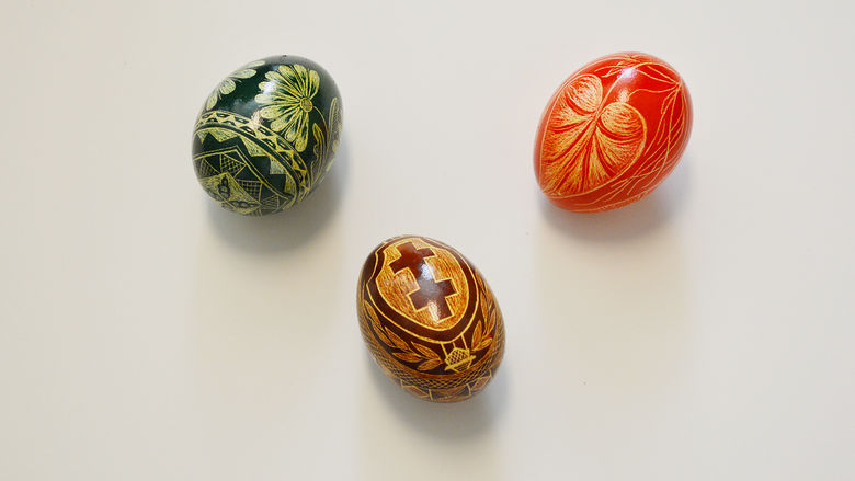Ukrainian decorative egg art