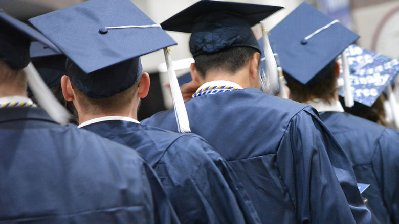 graduates in caps and gowns