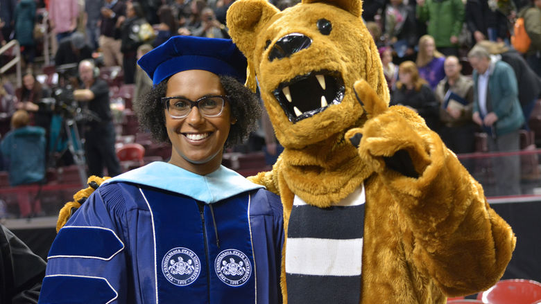 Amber Sessoms and Nittany Lion