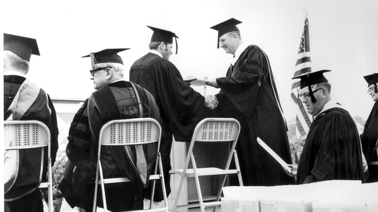In 1969, Capitol Campus, as it was called originally, held its first on-campus commencement at which 251 degrees were awarded.