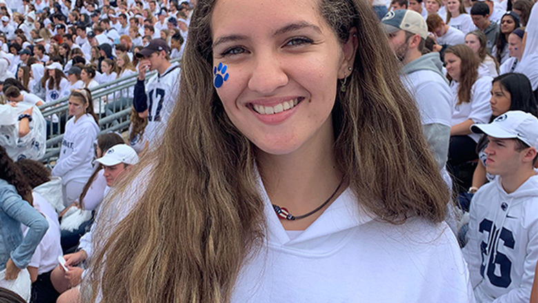 Alyssa Ortiz at a Penn State football game