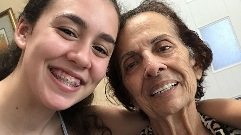 Carolina Hernandez with her grandmother