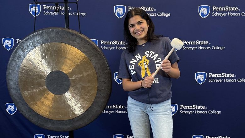Purva Gupta rings the gong