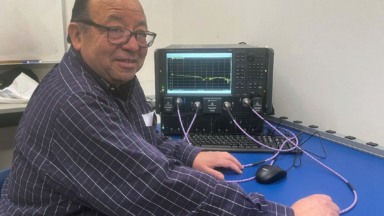 Aldo Morales with new Center for Signal Integrity equipment 