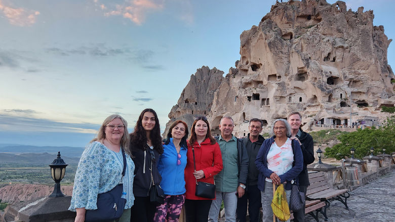Poyrazli and a group of colleagues at Cappadocia