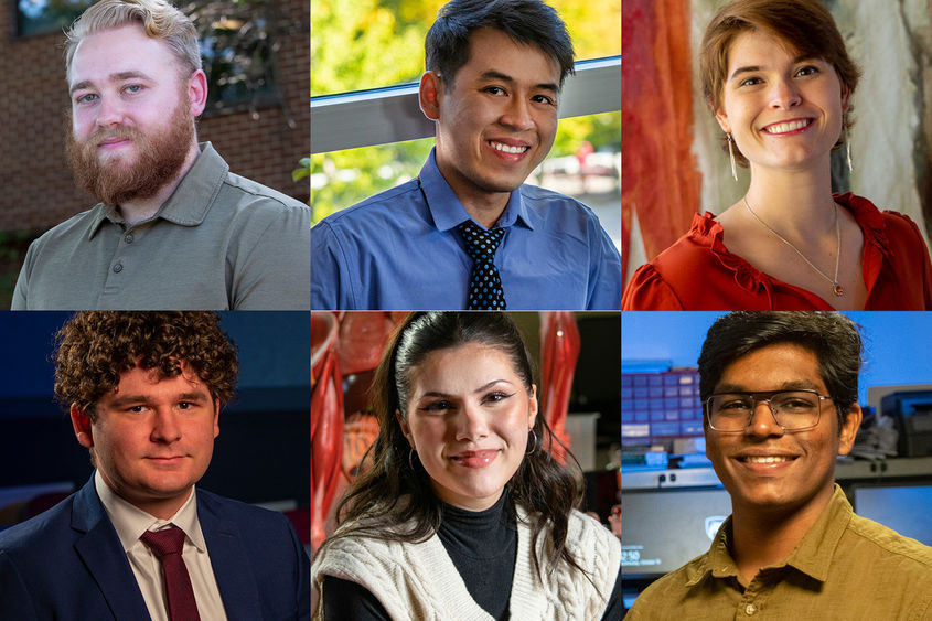 Collage of six photos of the Penn State Harrisburg student marshals