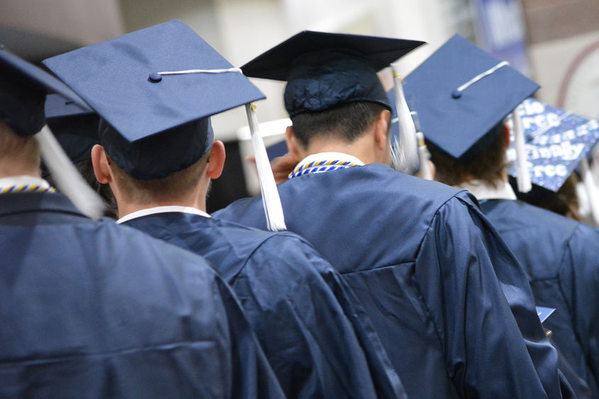 graduates in caps and gowns