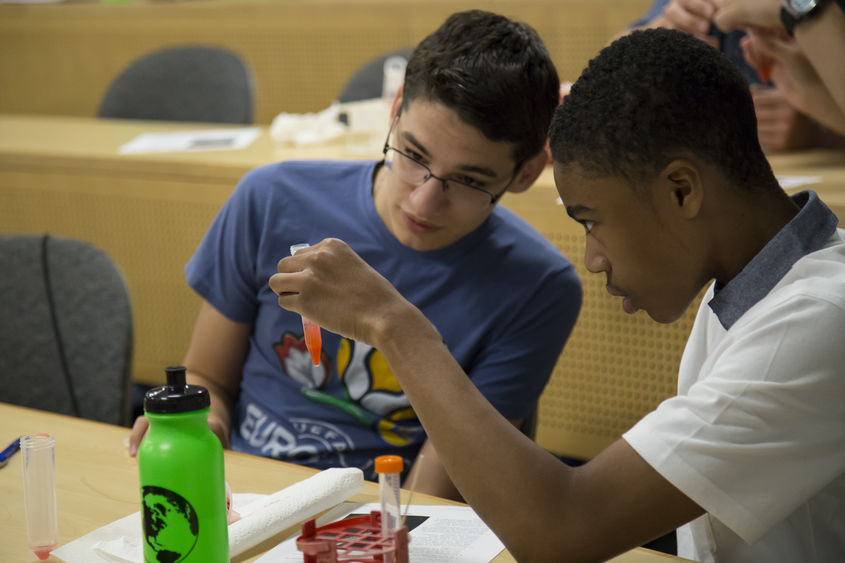 Students doing experiments