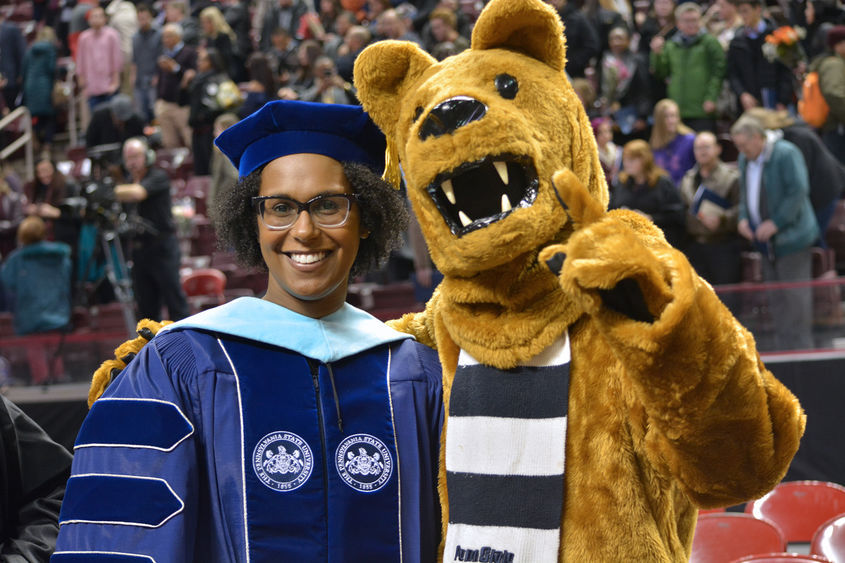 Amber Sessoms and Nittany Lion