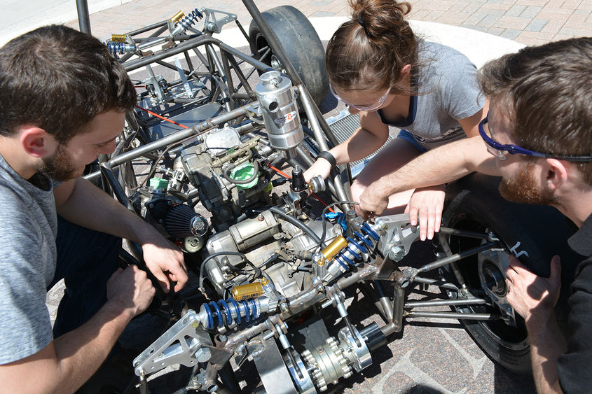 Students Building Race Car