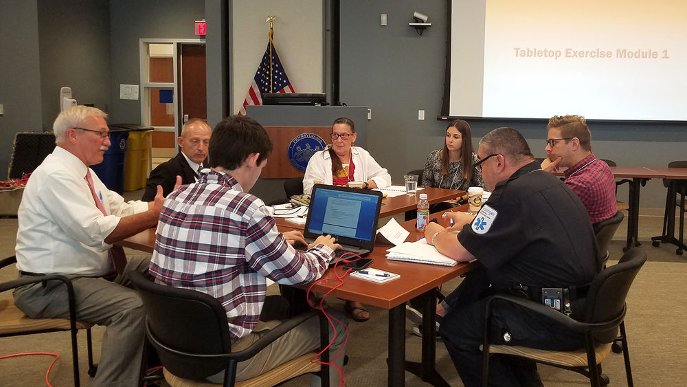 Participants in the tabletop exercise on opioid response