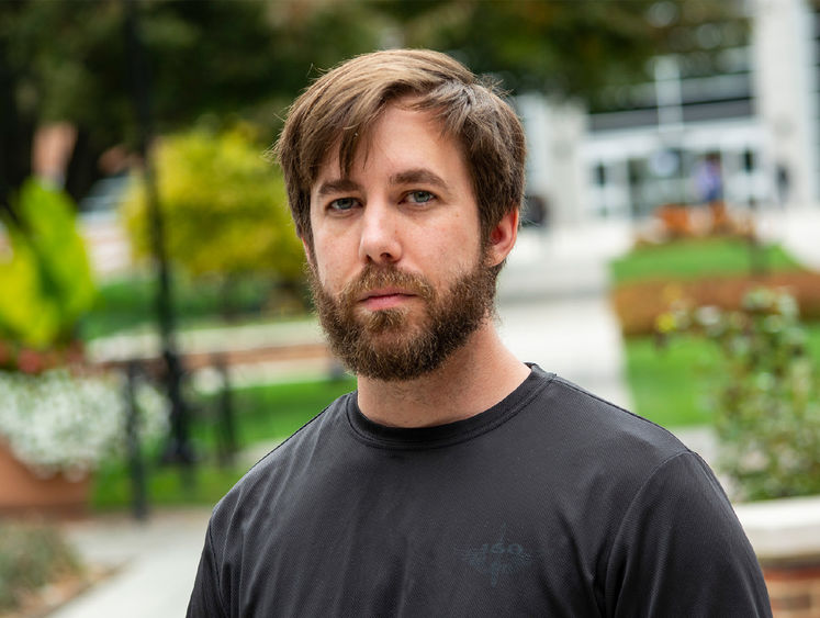 Headshot photo of student veteran Andrew Butch on the Penn State Harrisburg campus