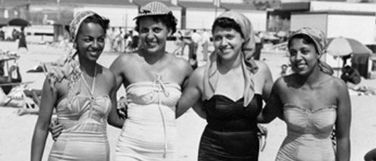 Women posing on Chicken Bone Beach Women posing on Chicken Bone Beach