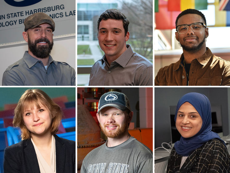 Collage of six headshots of student marshals