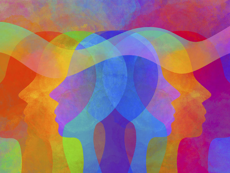 Artwork of colorful head silhouettes