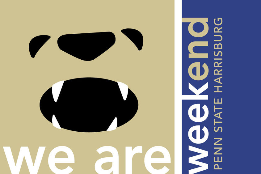 graphic of Nittany Lion with words We Are Weekend Penn State Harrisburg
