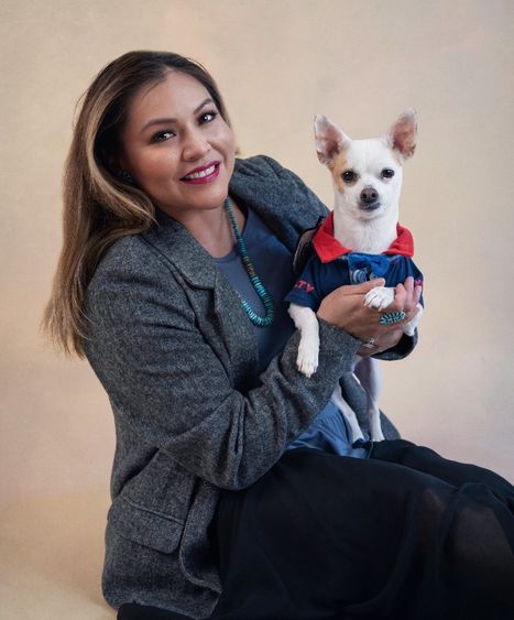 Stacia Fredericks and her dog