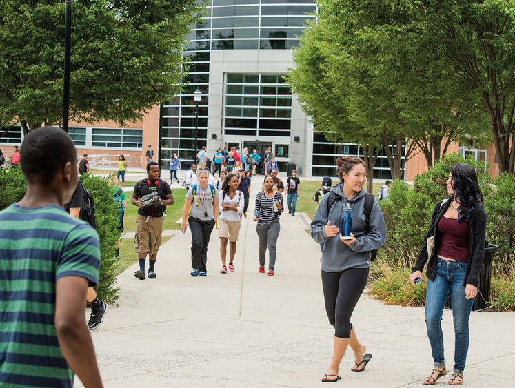 students walking across Penn State Harrisburg campus